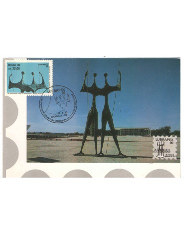 1990 MÁXIMO POSTAL OFICIAL 146 LUBRAPEX 90 - ESCULTURAS "OS CANDANGOS"  7487